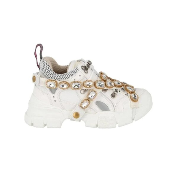 GucciSEGA Ivory Flashtrek Removable Crystals Sneaker
